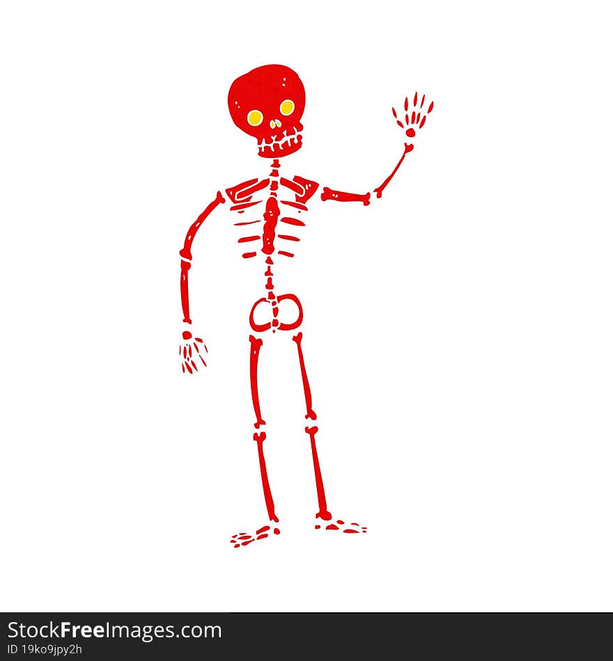 Cartoon Waving Skeleton