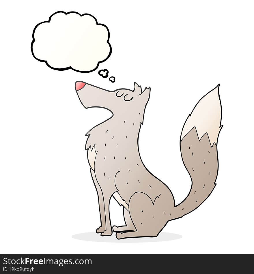 thought bubble cartoon wolf