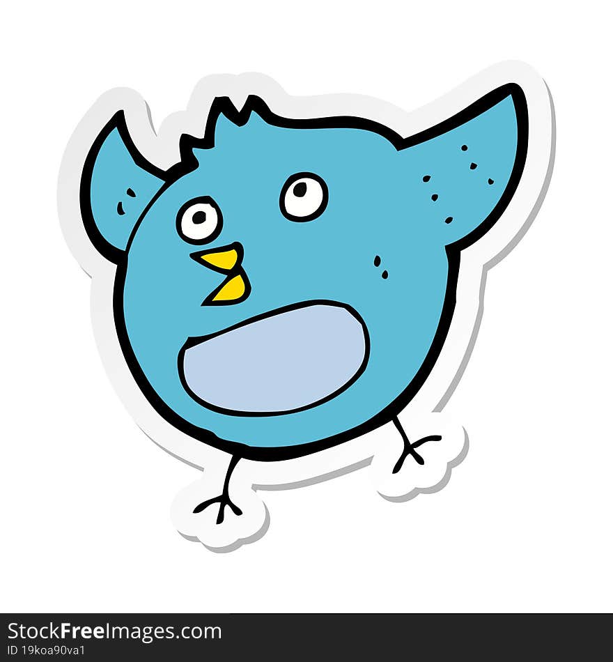 sticker of a cartoon happy bird