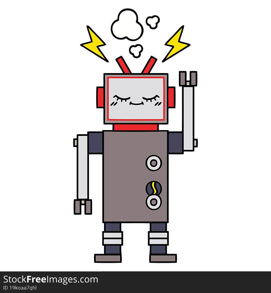 cute cartoon of a dancing robot. cute cartoon of a dancing robot