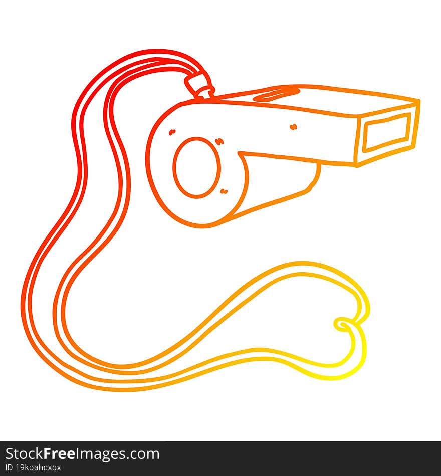 warm gradient line drawing cartoon whistle