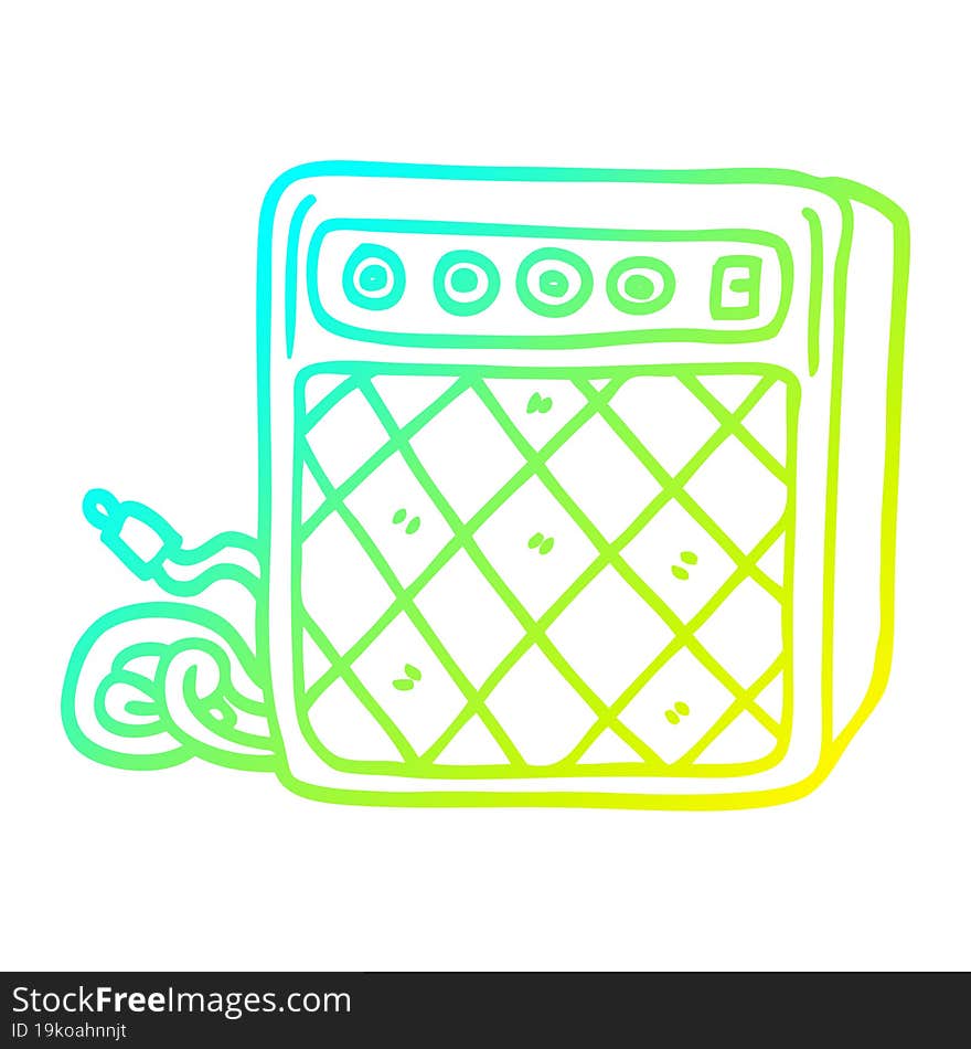 Cold Gradient Line Drawing Cartoon Retro Speaker System