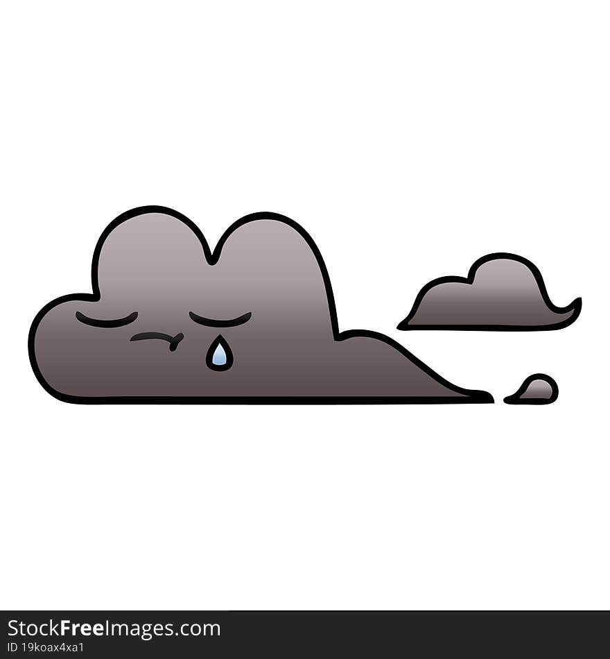 Gradient Shaded Cartoon Storm Cloud