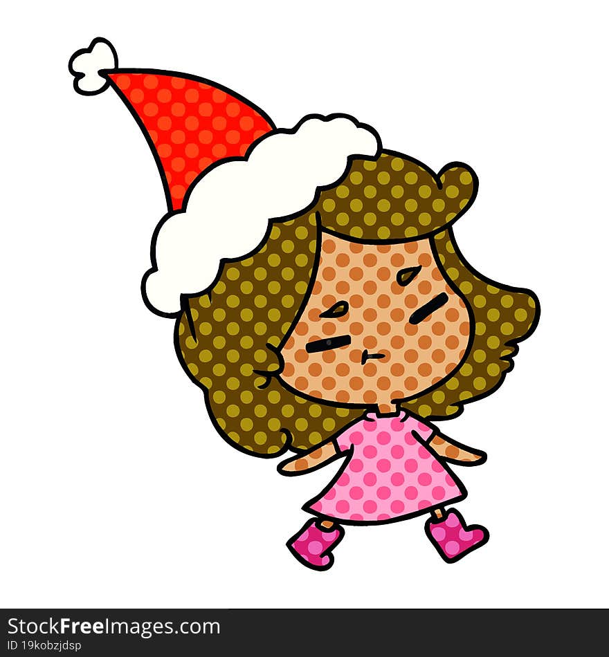 Christmas Cartoon Of Kawaii Girl