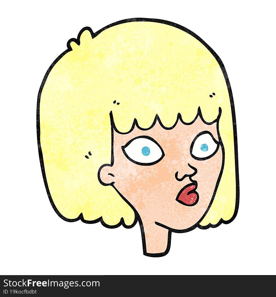 Textured Cartoon Female Face