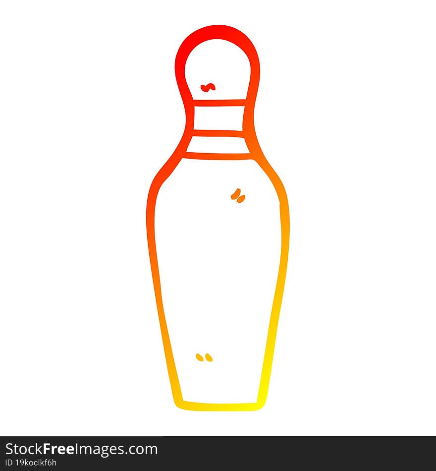 warm gradient line drawing cartoon bowling pin