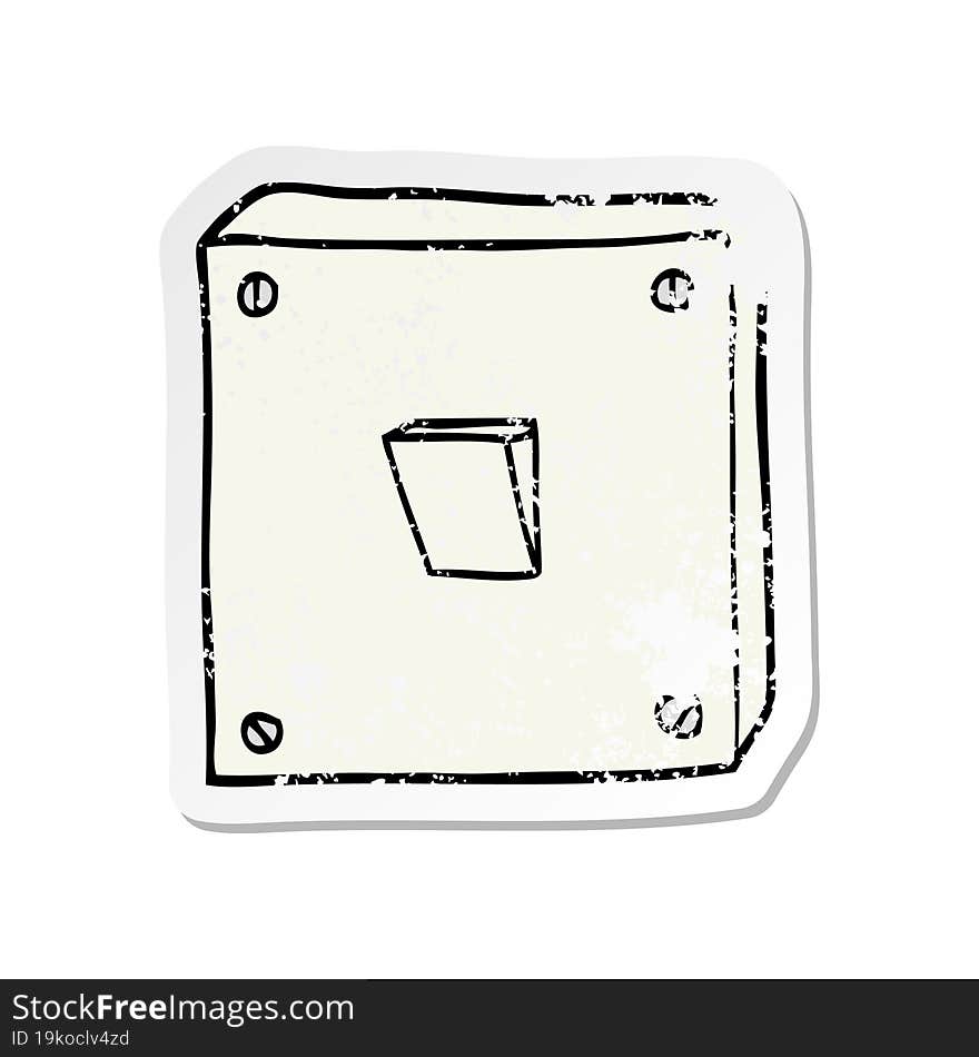 distressed sticker of a cartoon light switch