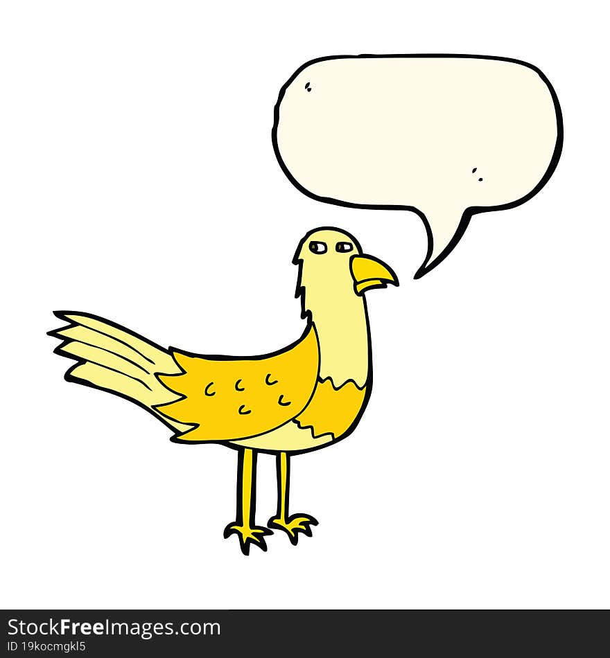 cartoon bird with thought bubble