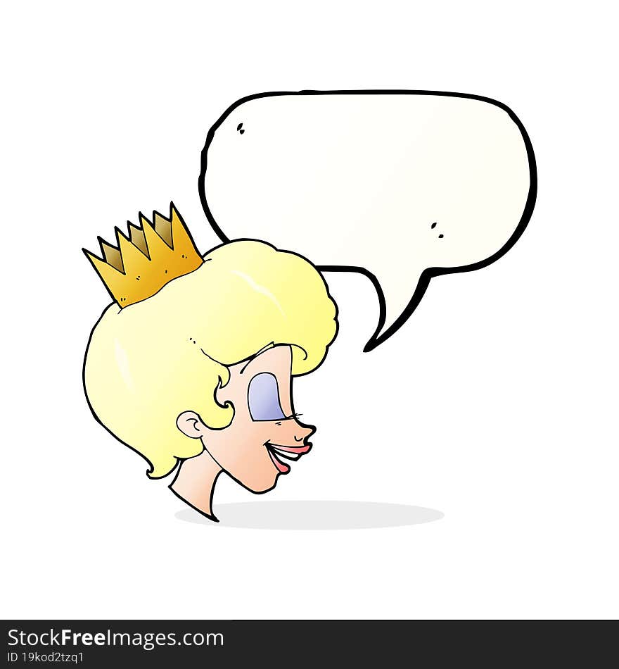 cartoon princess with speech bubble