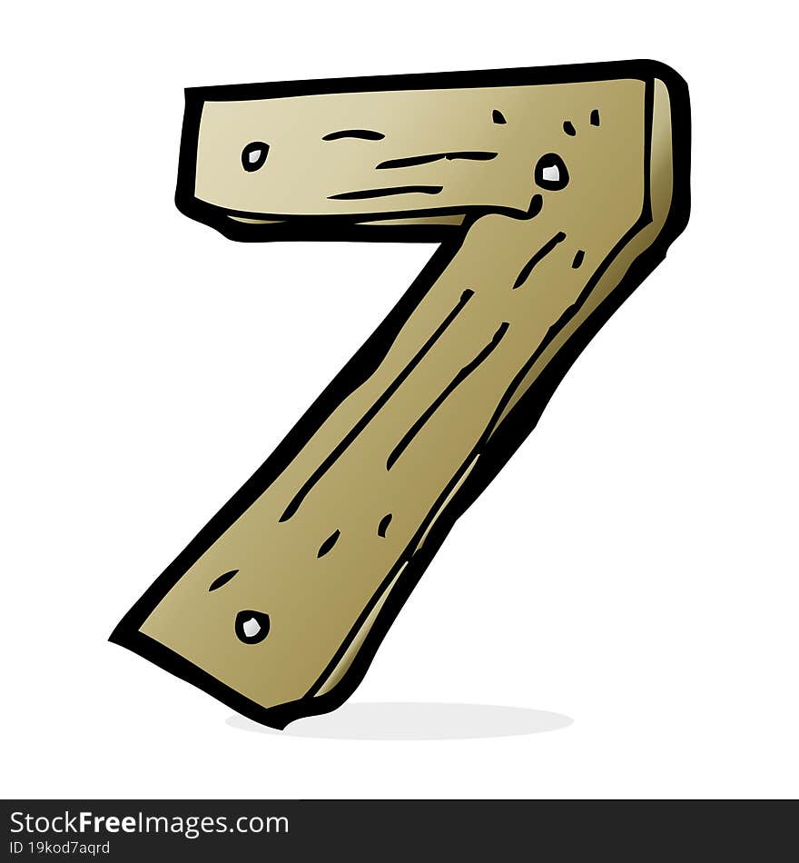 Cartoon Wooden Number