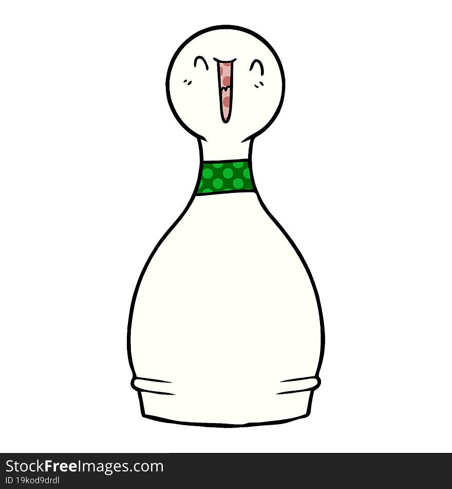 cartoon happy bowling pin. cartoon happy bowling pin