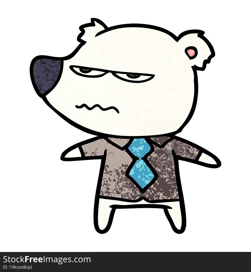 polar bear in shirt and tie cartoon. polar bear in shirt and tie cartoon