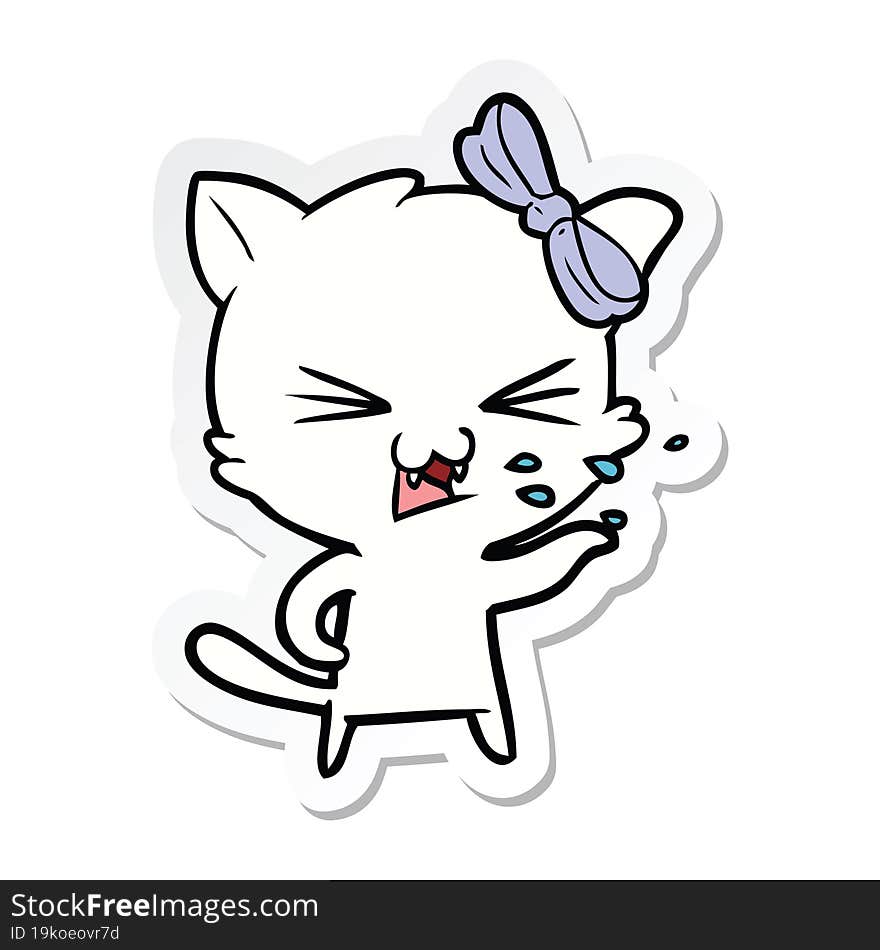 Sticker Of A Cartoon Cat