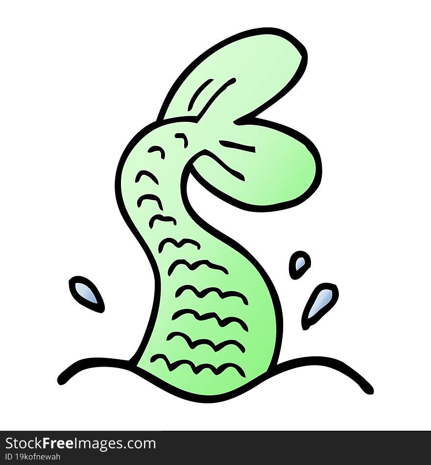 Vector Gradient Illustration Cartoon Mermaid Tail