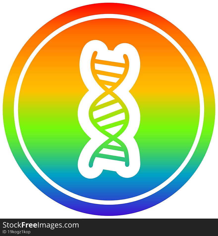 DNA chain circular in rainbow spectrum