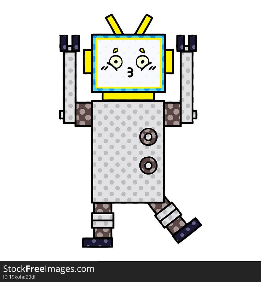 Comic Book Style Cartoon Robot