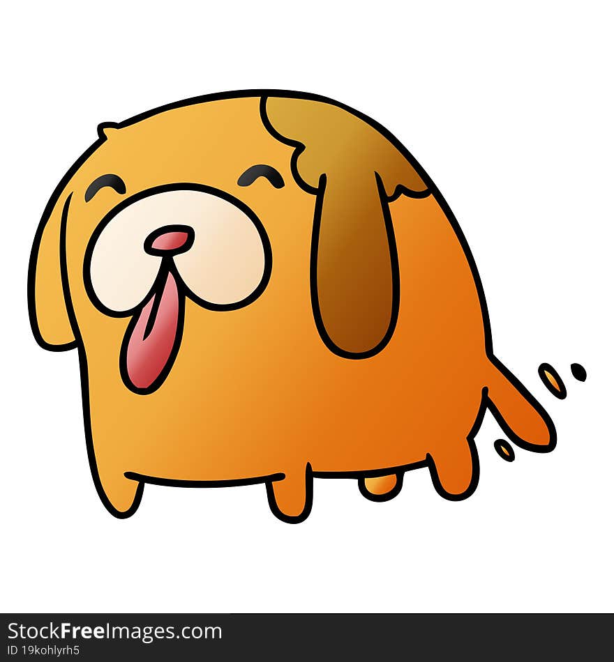 gradient cartoon illustration kawaii of a cute dog. gradient cartoon illustration kawaii of a cute dog