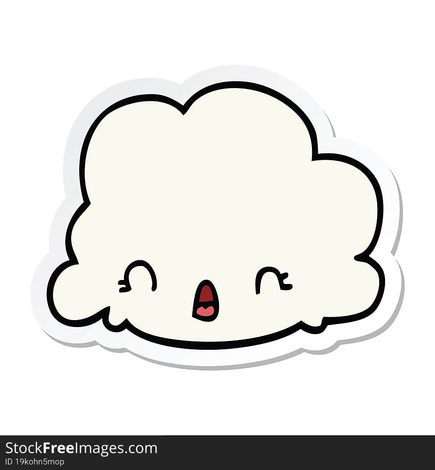 sticker of a cartoon cloud