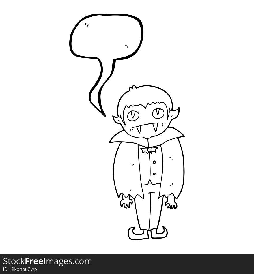 speech bubble cartoon vampire boy