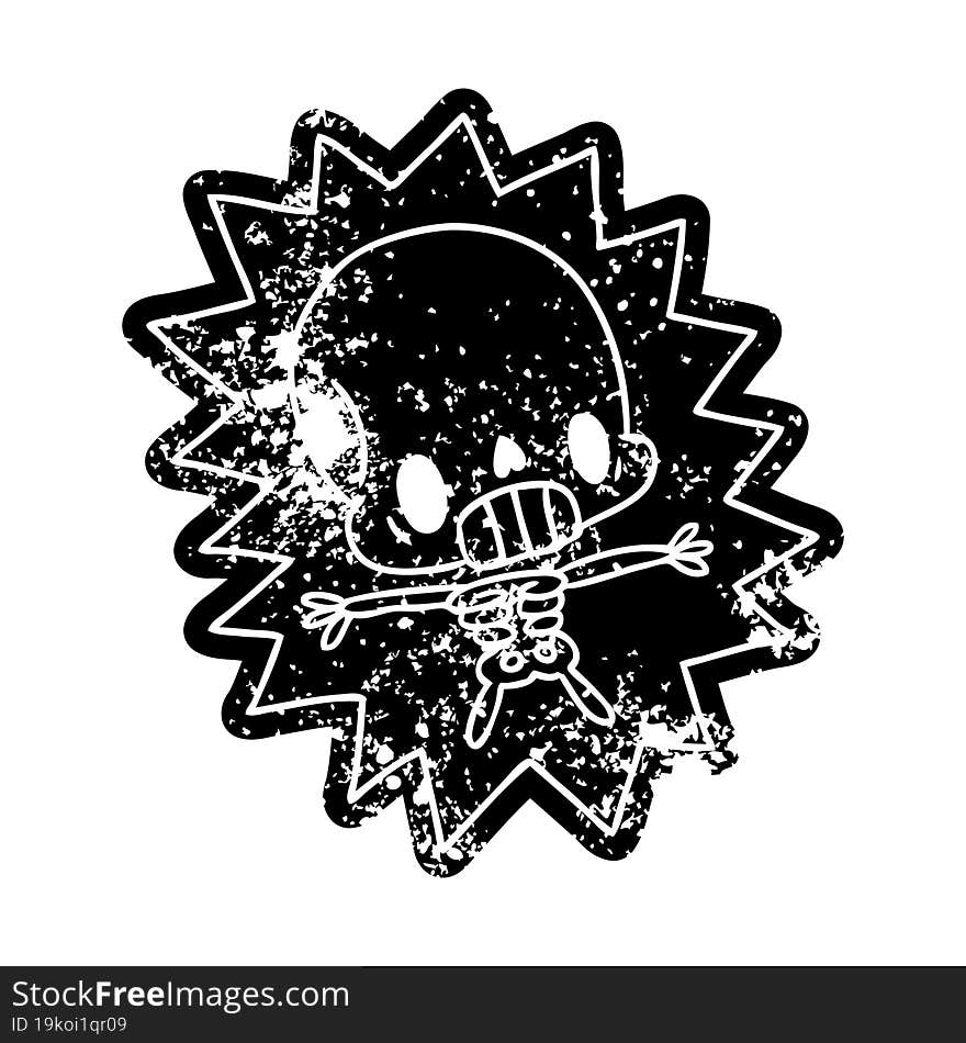 Grunge Icon Kawaii Electrocuted Skeleton