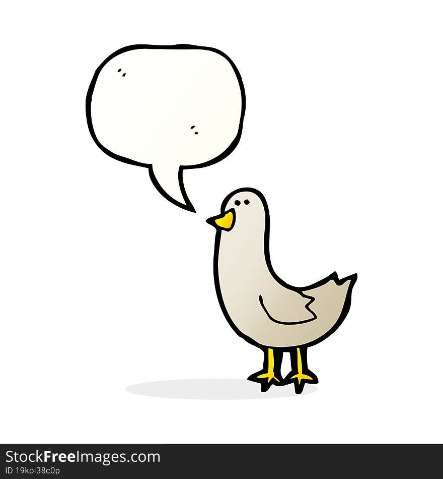 cartoon bird with speech bubble