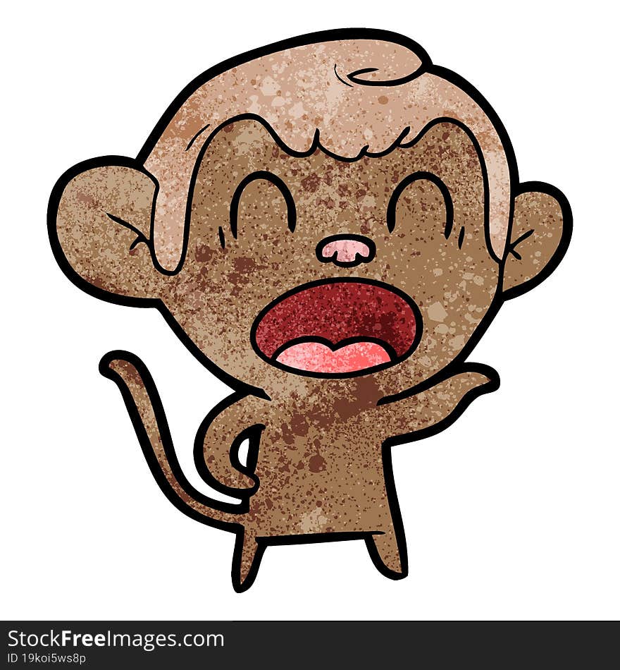 shouting cartoon monkey pointing. shouting cartoon monkey pointing