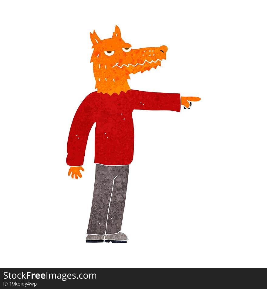 cartoon fox man pointing