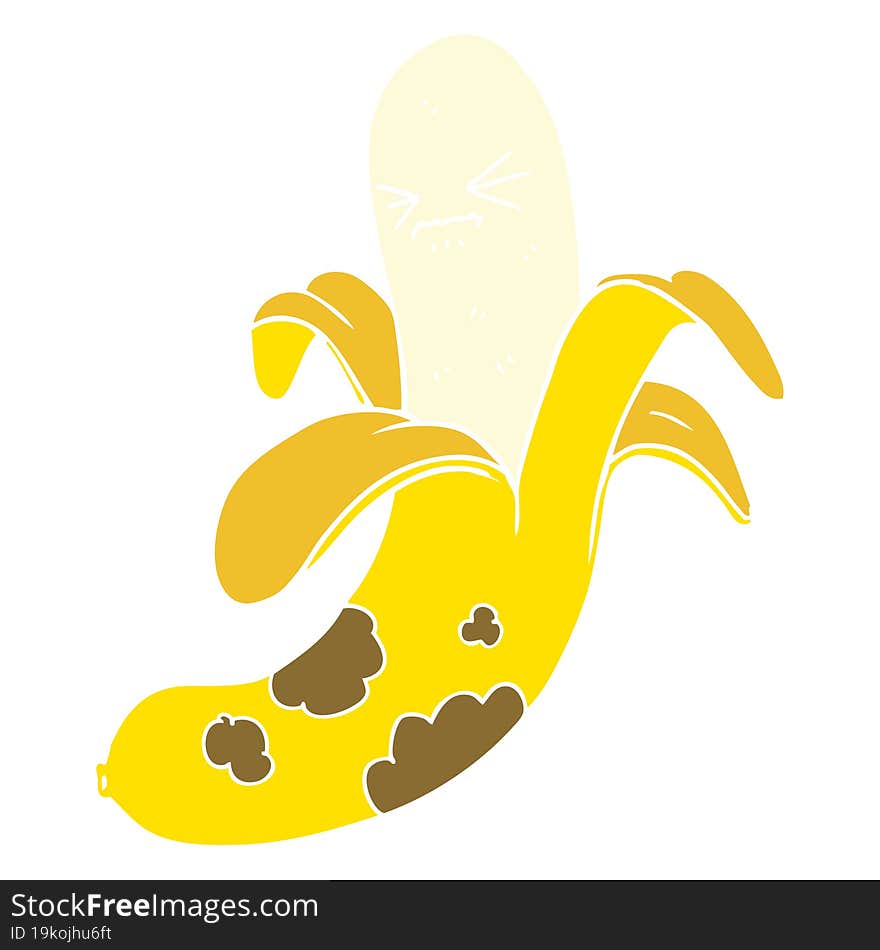 flat color style cartoon rotten banana