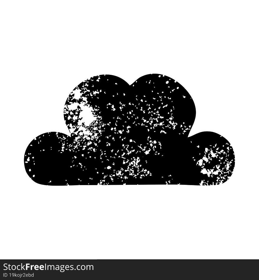 distressed symbol white cloud