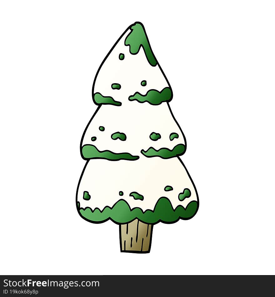 Cartoon Doodle Pine Trees