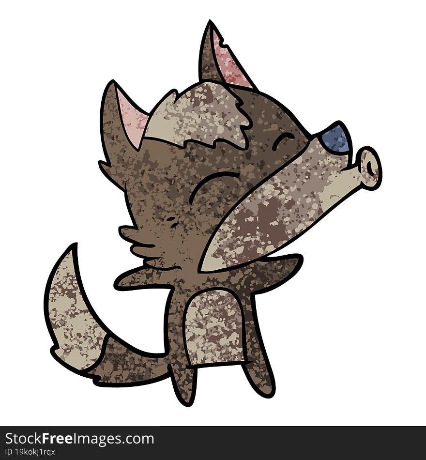 cartoon howling wolf. cartoon howling wolf