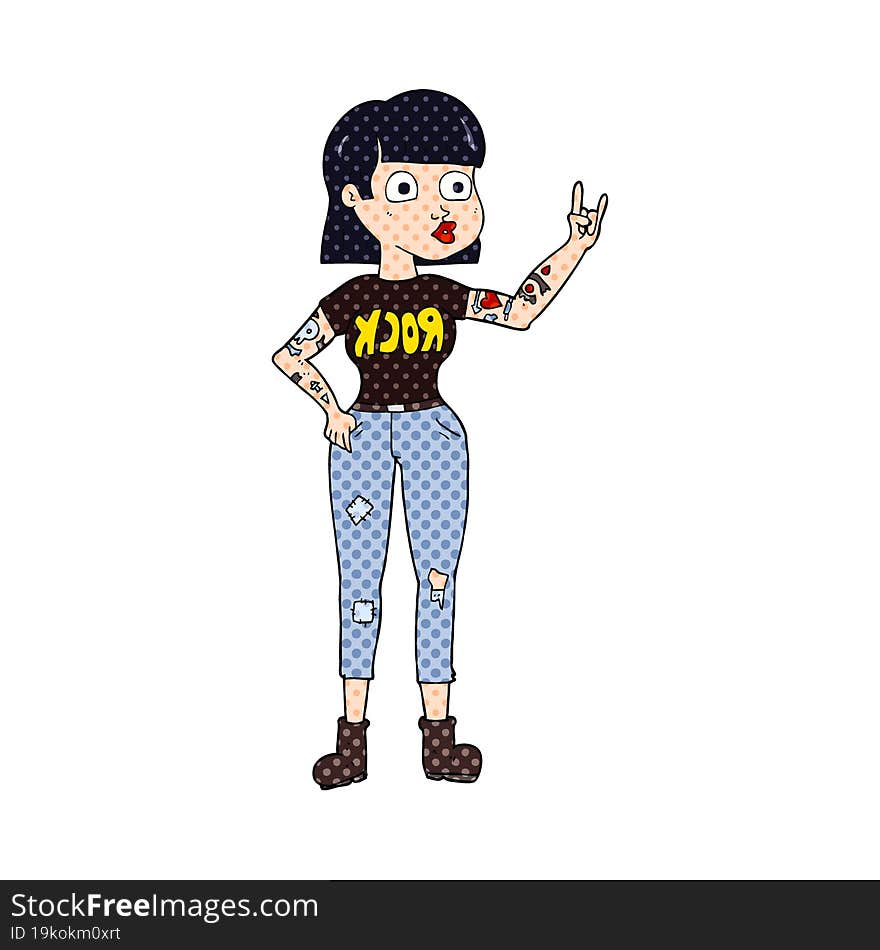 cartoon rock girl