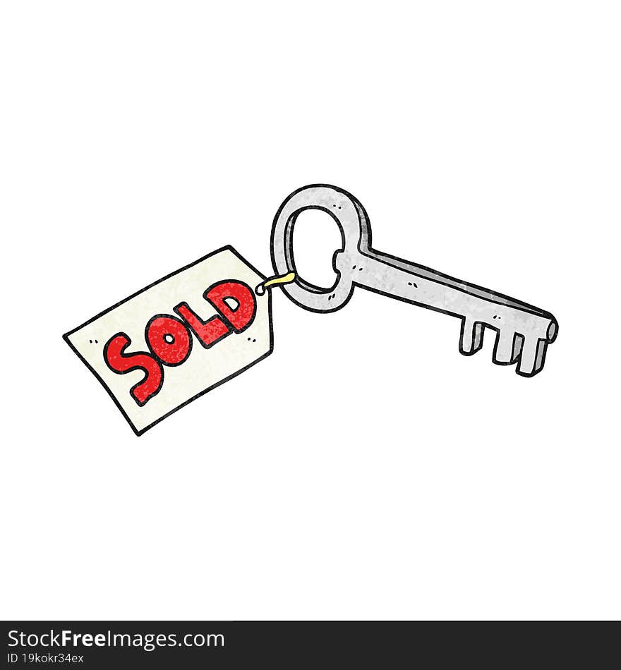 textured cartoon new house key