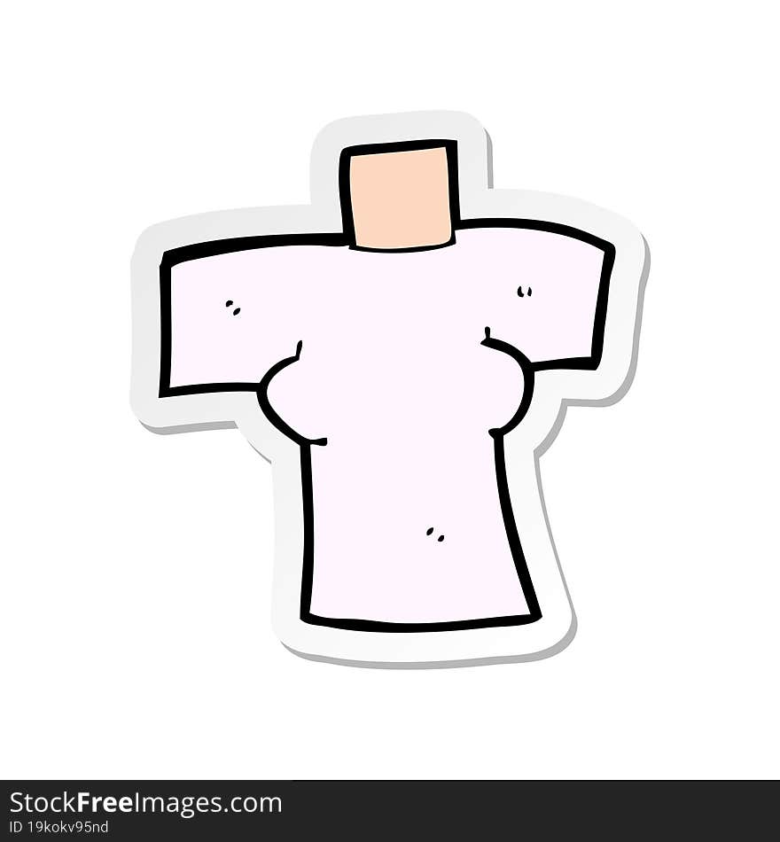 sticker of a cartoon female body