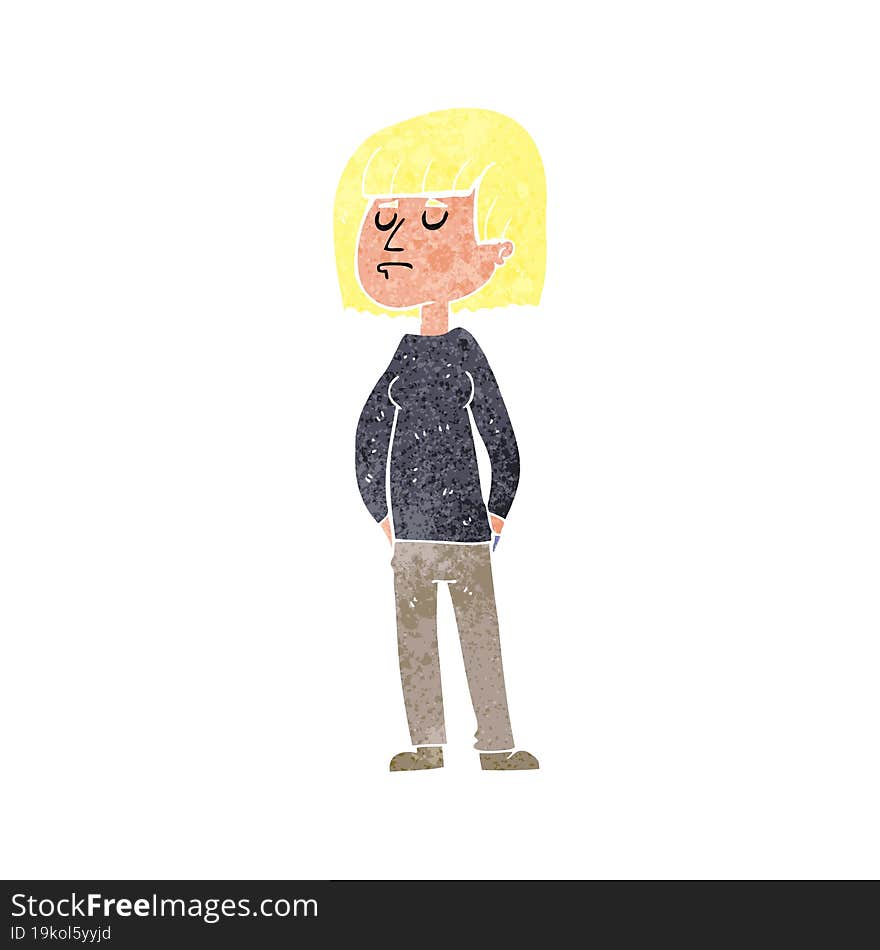 cartoon woman ignoring