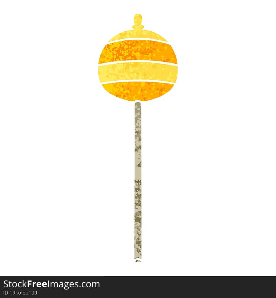 Quirky Retro Illustration Style Cartoon Golden Sceptre