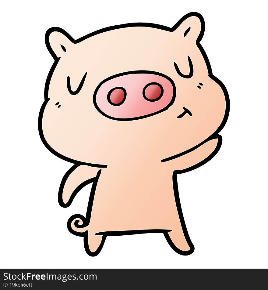 cartoon content pig. cartoon content pig