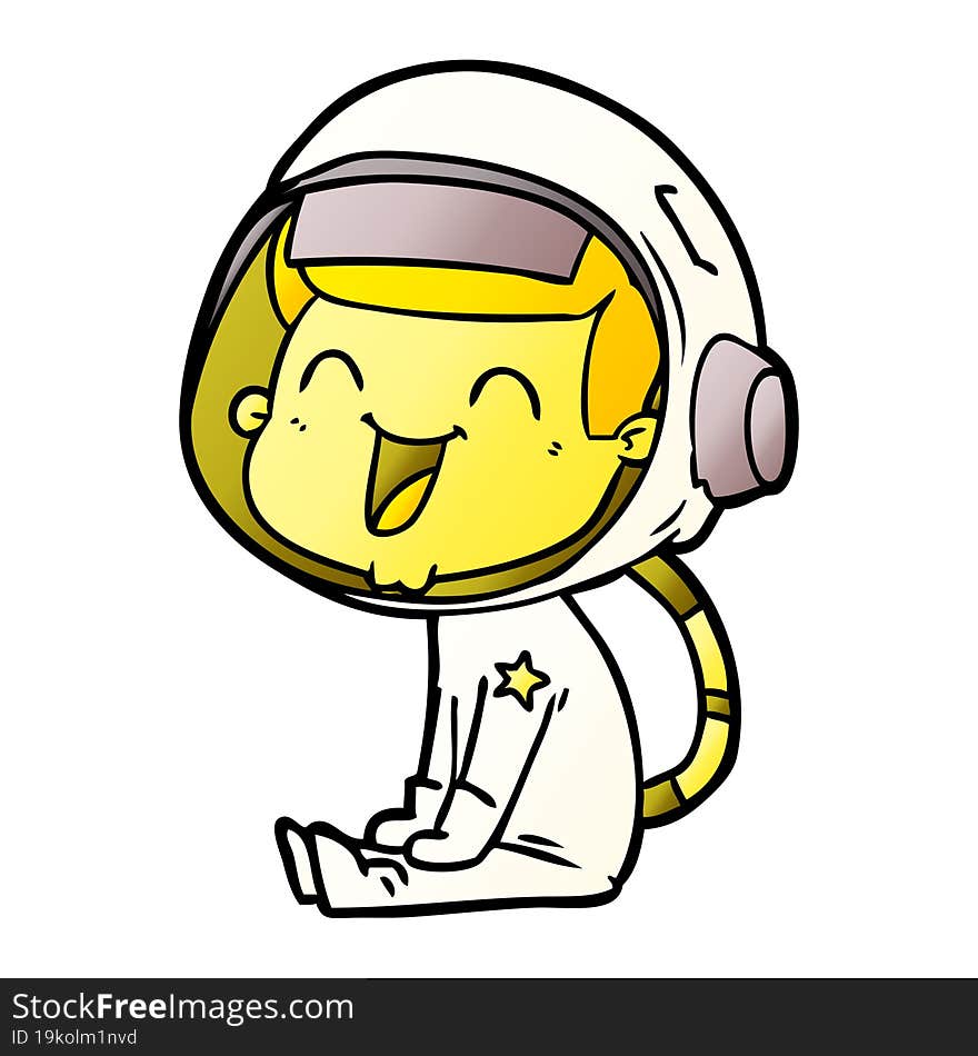 happy cartoon astronaut. happy cartoon astronaut