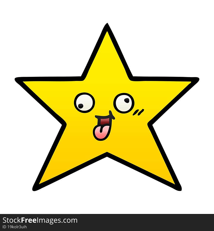 Gradient Shaded Cartoon Gold Star