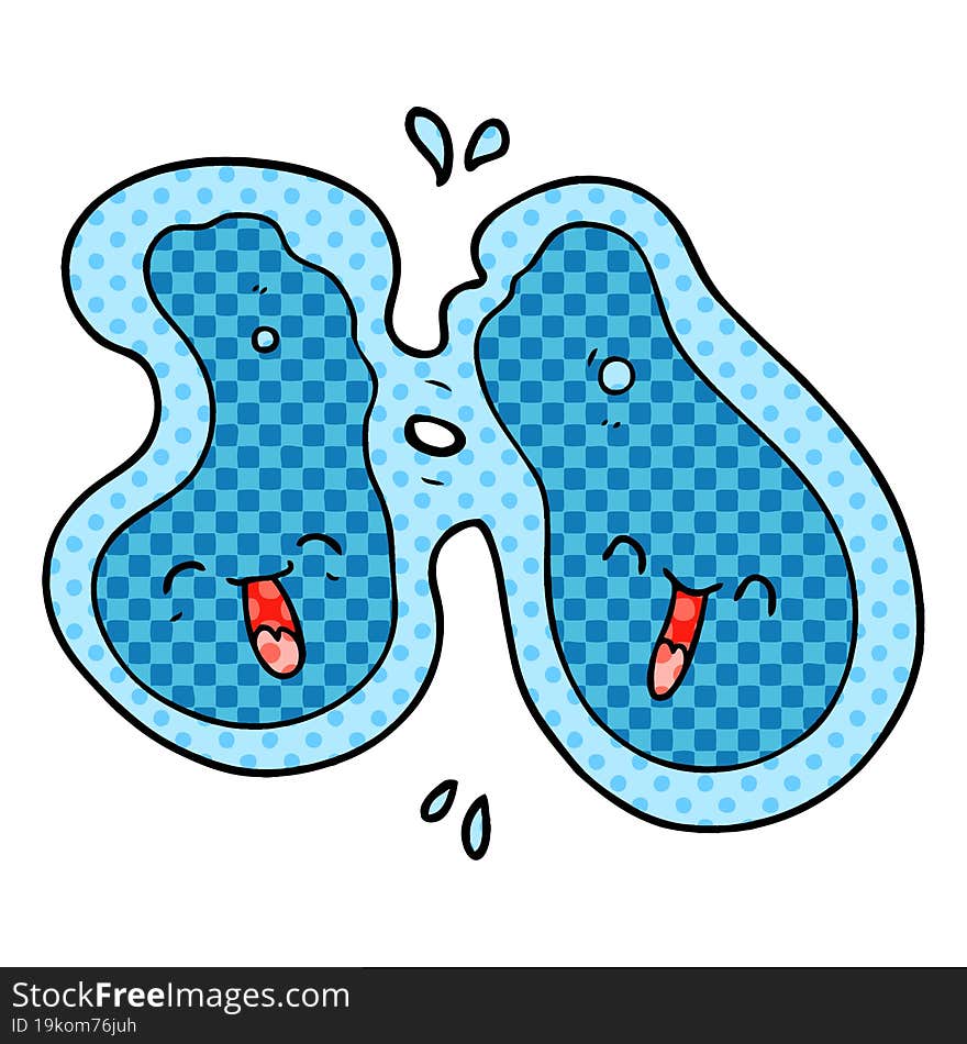 cartoon cell dividing. cartoon cell dividing