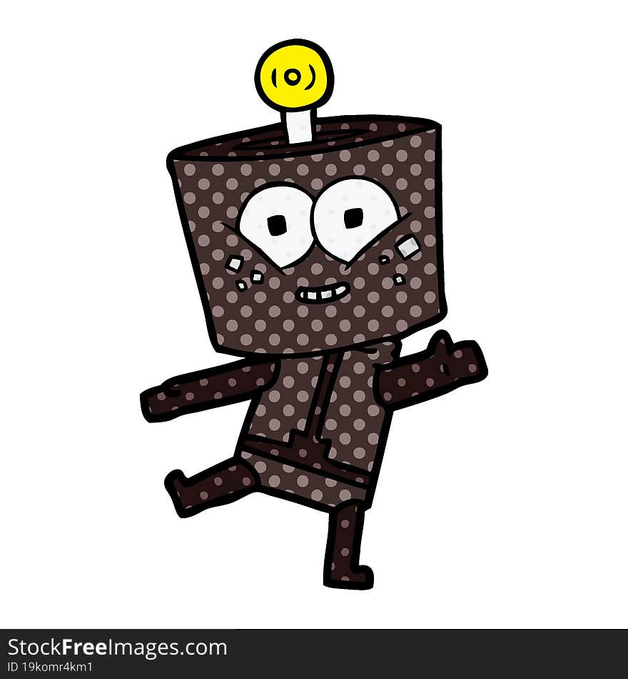 happy cartoon robot dancing. happy cartoon robot dancing