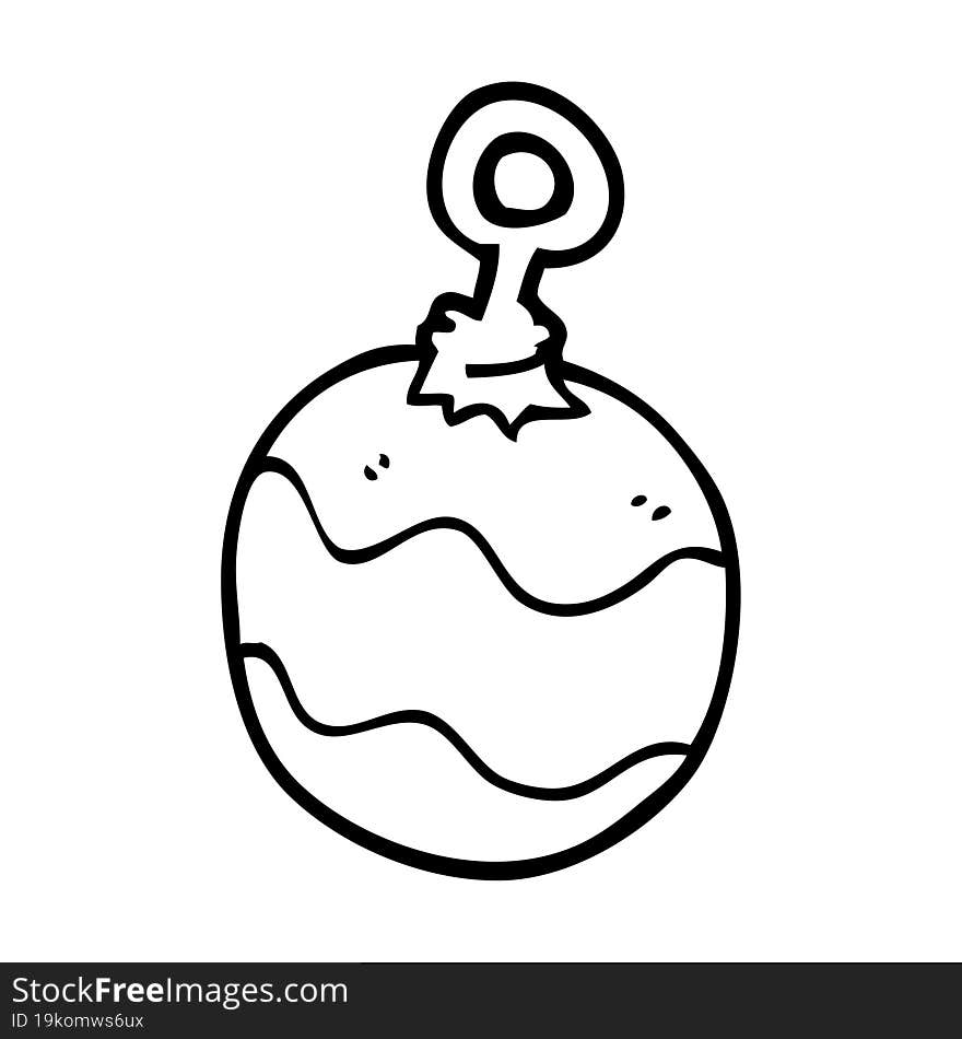 Line Drawing Cartoon Christmas Decoration