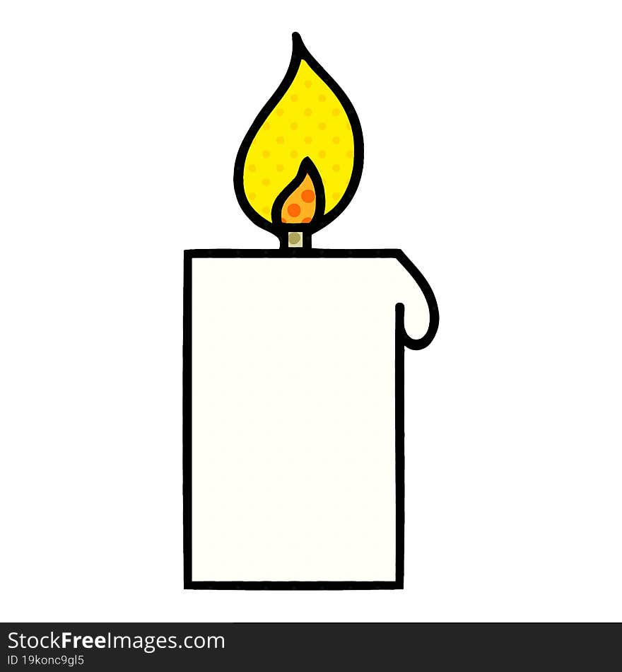 Comic Book Style Cartoon Lit Candle