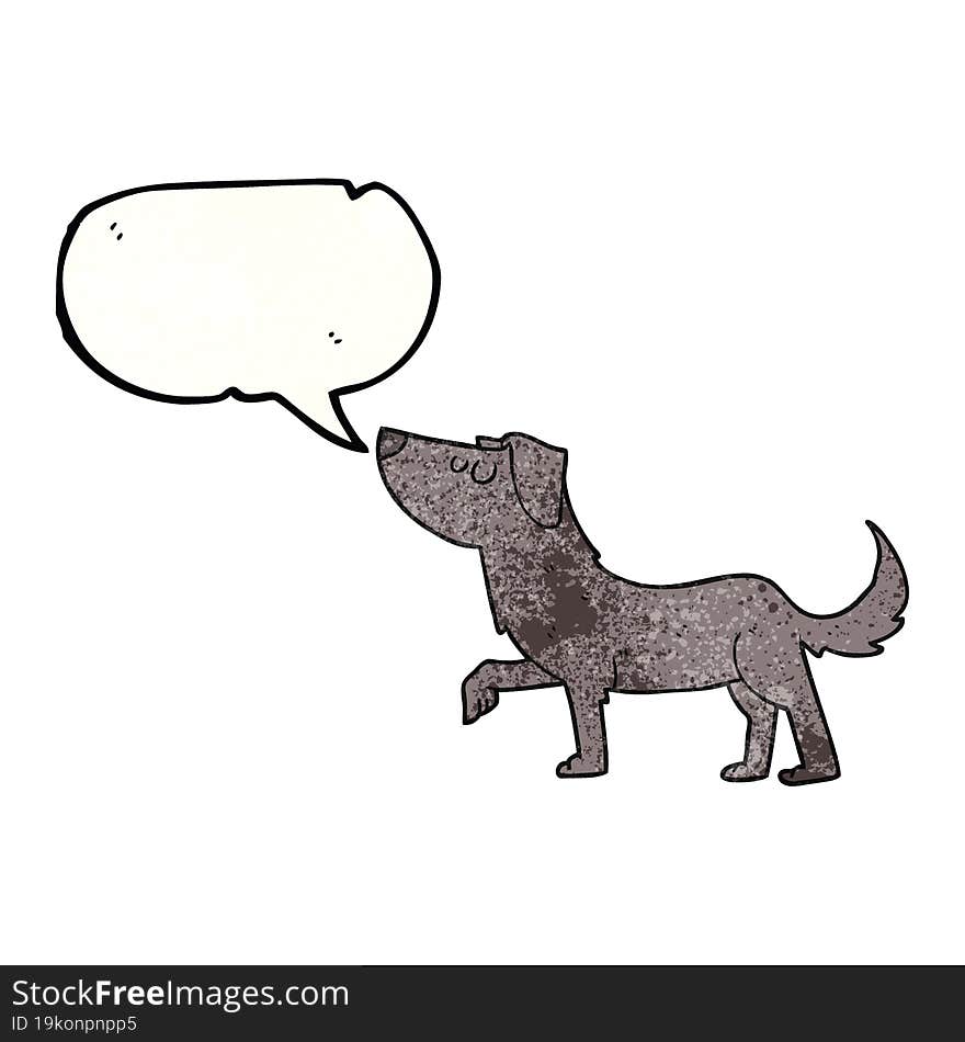 Speech Bubble Textured Cartoon Dog