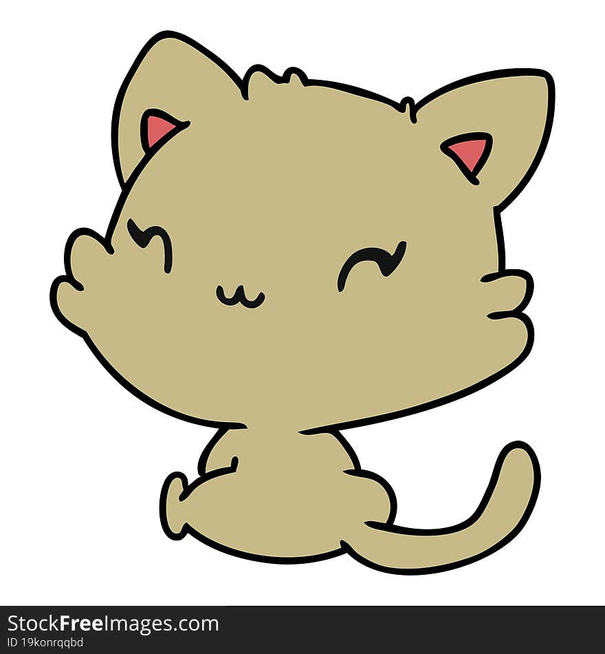 cartoon of cute kawaii kitten