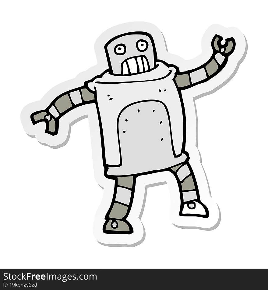 sticker of a cartoon robot