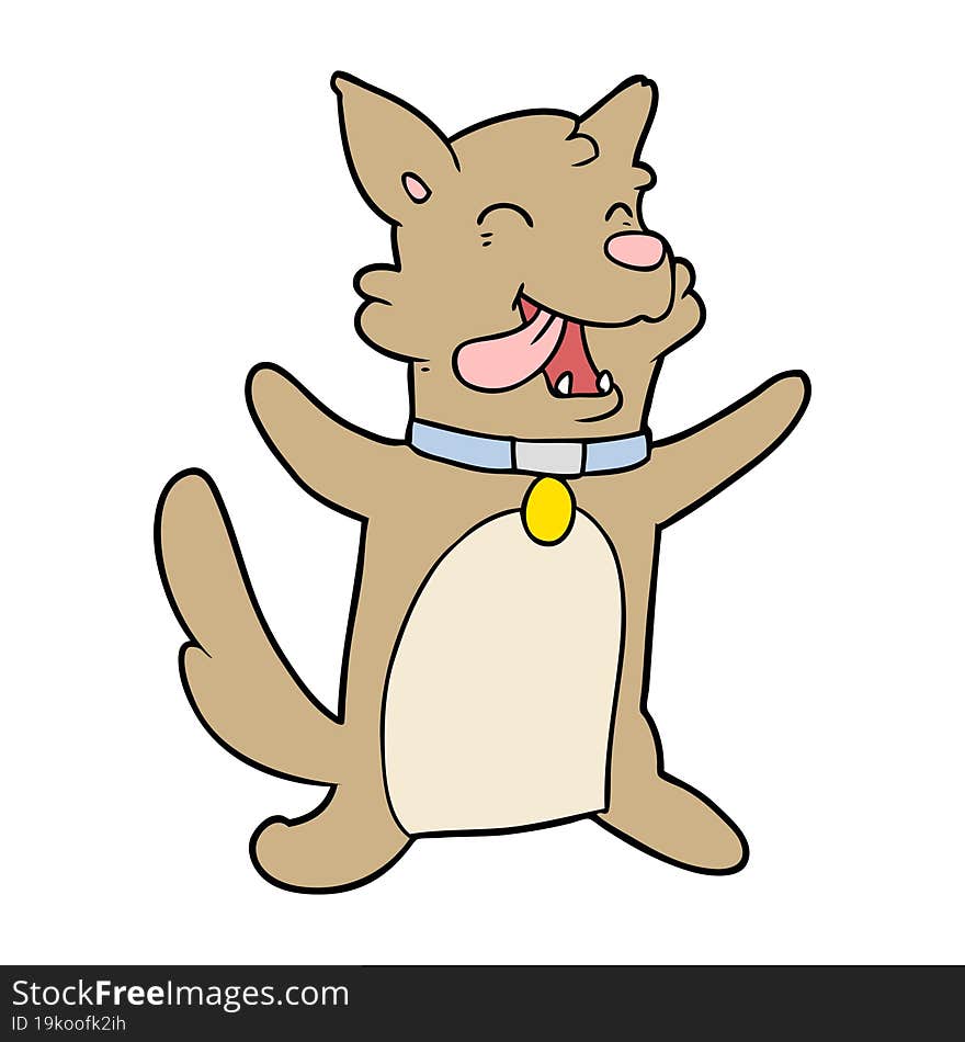 cartoon happy dog. cartoon happy dog