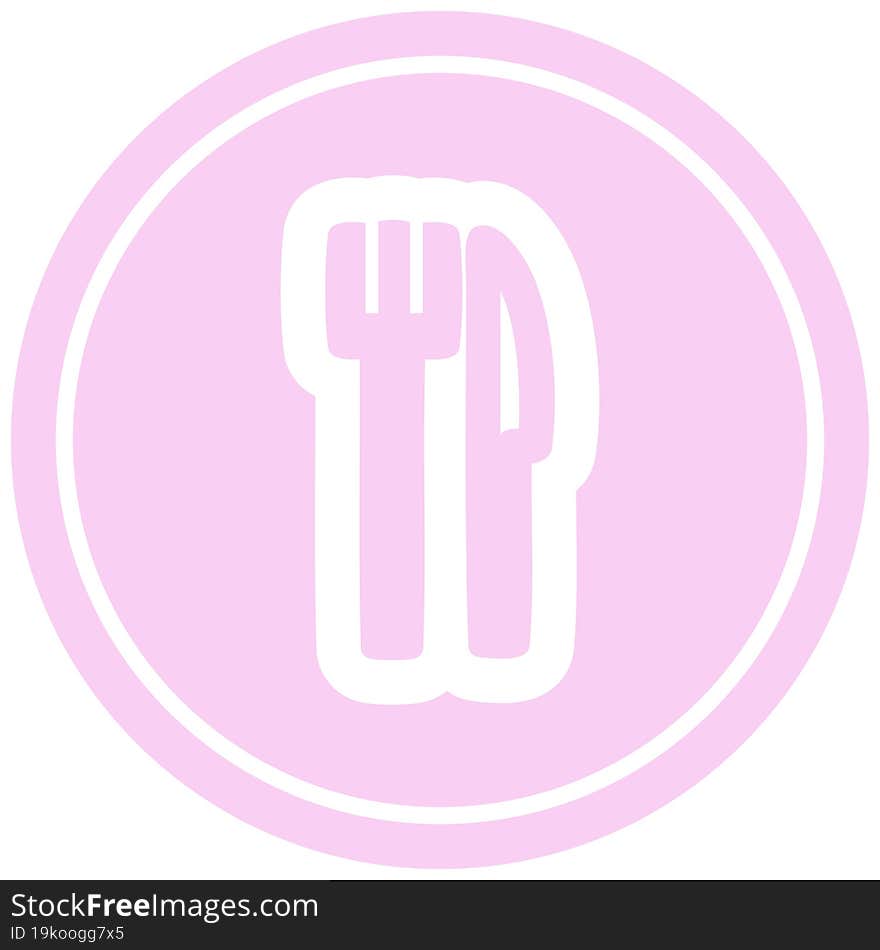 knife and fork circular icon