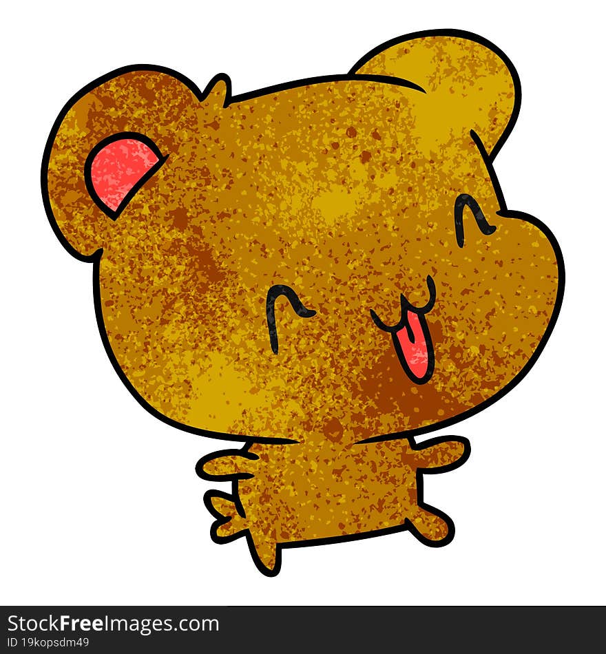 textured cartoon kawaii cute happy bear