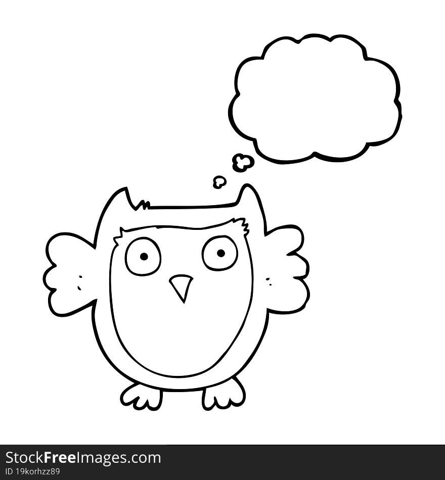 thought bubble cartoon owl